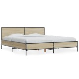 Cumpara ieftin Cadru de pat, stejar sonoma, 180x200cm, lemn prelucrat si metal