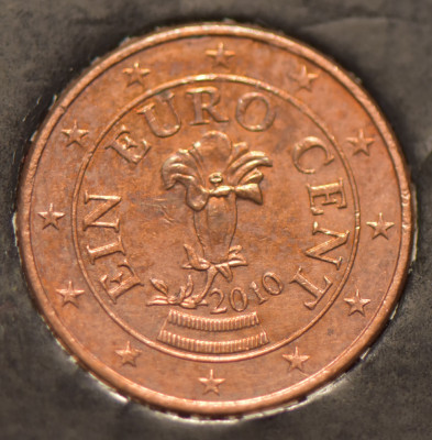 1 euro cent Austria 2010 foto