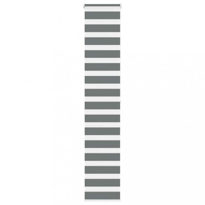 Jaluzea tip zebra gri &icirc;nchis lățime țesătură 40,9 cm poliester