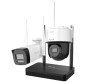Kit supraveghere IP Wireless Hikvision HiLook IKS-2044BPH-PH/W, 1x camera dome, 1x camera bullet, 4MP, Audio, NVR 4 canale SafetyGuard Surveillance