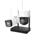 Kit supraveghere IP Wireless Hikvision HiLook IKS-2044BPH-PH/W, 1x camera dome, 1x camera bullet, 4MP, Audio, NVR 4 canale SafetyGuard Surveillance