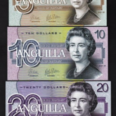 Bancnota Anguilla 5 - 50 Dolari 2019 - UNC ( set x5 hibrid polimer - fantezie )