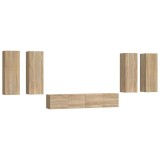 Cumpara ieftin Set dulap TV, 6 piese, stejar sonoma, lemn prelucrat