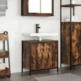 vidaXL Dulap pentru lavoar baie stejar afumat 60x34,5x60 cm