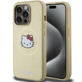 Husa pentru iPhone 13 Pro - Hello Kitty Hardcase Leather Kitty Head MagSafe (HKHMP13LPGHCKD) - Gold