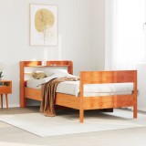VidaXL Pat de zi fără saltea, maro ceruit, 90x200 cm, lemn masiv pin