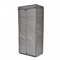 Dulap Sifonier Textil si Metal 70x45x160cm Grunberg WD003 Gri foto