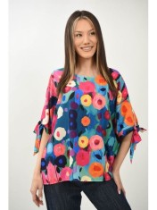 BLUZA CU MANECA SCURTA OVERSIZE SPLENDIDO MULTICOLORA TALIE UNICA Multicolora