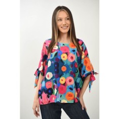 BLUZA CU MANECA SCURTA OVERSIZE SPLENDIDO MULTICOLORA TALIE UNICA Multicolora