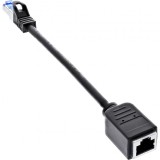 Cablu prelungitor RJ45 Cat.6A S/FTP (PiMf) LSOH T-M 0.2m Negru, InLine IL76501X