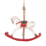 Cumpara ieftin Set 2 ornamente brad Craciun Calut polirasina multicolora 8x2x7 cm