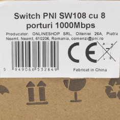 Switch PNI SW108, 8 x 10/100/1000 Mbps, Gigabit, carcasa metalica