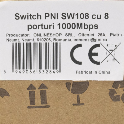 Switch PNI SW108, 8 x 10/100/1000 Mbps, Gigabit, carcasa metalica foto