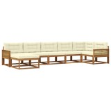 vidaXL Set de canapele de exterior cu pernă 7 pcs Natural și Crem 3382748