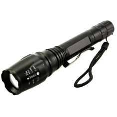 Lanterna cu zoom led Cree T6, cu 2 acumulatori GR-654 foto