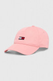 Cumpara ieftin Tommy Jeans șapcă de baseball din bumbac culoarea roz, uni AW0AW15842