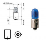 Set 2 becuri auto 12V 4W Ba9s T8.5 , albastru, bord si pozitie, Palmonix