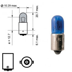 Set 2 becuri auto 12V 4W Ba9s T8.5 , albastru, bord si pozitie