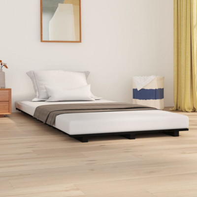 Cadru de pat, negru, 90x190 cm, lemn masiv de pin GartenMobel Dekor foto