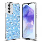 Cumpara ieftin Husa silicon cu sclipici Samsung Galaxy A55 5G glitter Bleu TSG, Techsuit