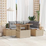 VidaXL Set de masă pentru grădină 5 pcs Bej, Gri 100 x 55 x 73 cm