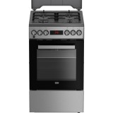 Aragaz mixt Beko FSM52331TXDSN, 4 arzatoare, 3D Cooking, Siguranta flacara, Steam Assisted Cooking, Clasa A, Culoare Inox