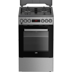 Aragaz mixt Beko FSM52331TXDSN, 4 arzatoare, 3D Cooking, Siguranta flacara, Steam Assisted Cooking, Clasa A, Culoare Inox