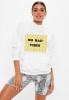 Hanorac dama alb - No Bad Vibes - XL, THEICONIC