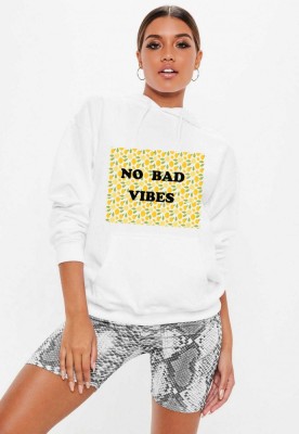 Hanorac dama alb - No Bad Vibes - S foto