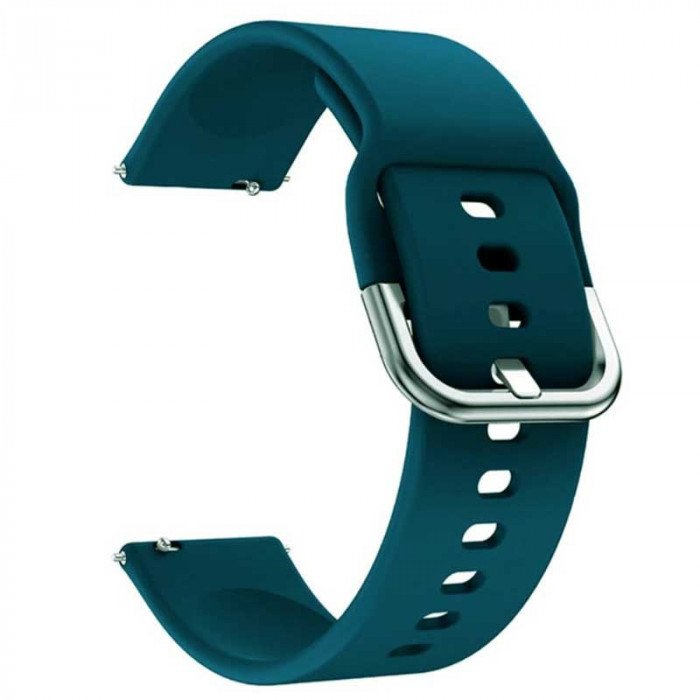 Curea silicon, compatibila Samsung Galaxy Watch 5, 44mm, telescoape Quick Release, Sacramento Green