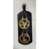 Trofeu hipic - ornament din piele cu elemente bronz