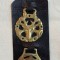 Trofeu hipic - ornament din piele cu elemente bronz