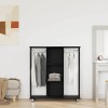 Dulap Dormitor vidaXL Stejar Negru 102x38x110 cm, cu Roti, Lemn Prelucrat, Sifonier Negru