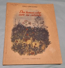 DIN LUMEA CELOR CARE NU CUVANTA , Editura Tineretului, autor Emil Garleanu, carte de povesti pentru copii, anul 1955