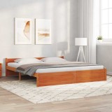 Cumpara ieftin Cadru de pat Maro ceruit 200 x 200 cm Lemn masiv de pin