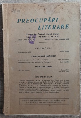 Preocupari literare// 1 octombrie 1936 foto