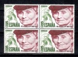 Spania 1980 - 100 de ani de la nașterea lui Helen Keller, bloc de 4, MNH, Nestampilat