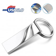 Memorie flash drive tip breloc, USB 3.0, 64 GB, argintiu, Gonga foto