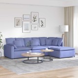 VidaXL Canapea modulară cu taburet și perne, textil, albastru jeans