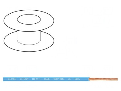 Cablu Electric BiTOne H07V-K 10mm&amp;sup2; Cu PVC Albastru 450/750V foto