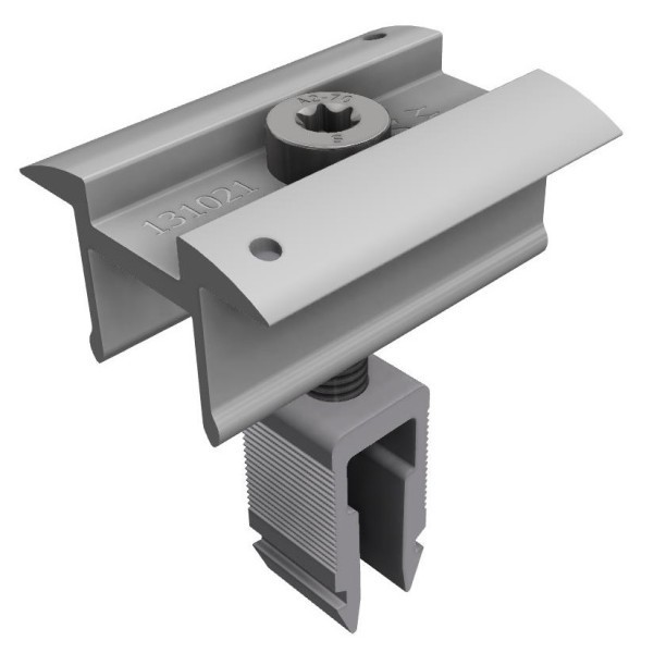 Clema de mijloc cu click Schletter ProLine cu surub si pin impamantare