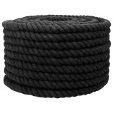 vidaXL Sfoară Negru 2,4 x 2,4 x 2500 cm Bumbac 42011827