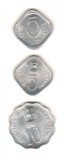 SV * INDIA LOT 5 PAISE 1975 si 5 + 10 PAISE 1975 FAO * Hrana si Munca pt. Toti, Asia, Cupru (arama), Circulata