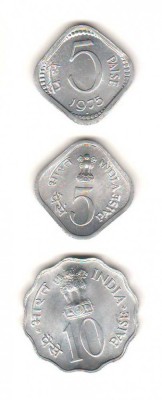 SV * INDIA LOT 5 PAISE 1975 si 5 + 10 PAISE 1975 FAO * Hrana si Munca pt. Toti foto