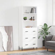 vidaXL Dulap inalt, alb, 69,5x34x180 cm, lemn compozit foto