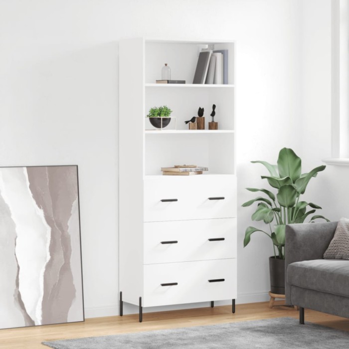 vidaXL Dulap &icirc;nalt, alb, 69,5x34x180 cm, lemn compozit