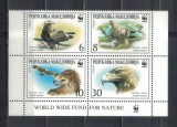 Macedonia -Bloc 4 timbre 2001 WWF &ndash; Vulturul de stepă (Aquila heliaca) -A62