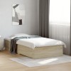 VidaXL Cadru de pat cu sertare stejar sonoma 100x200 cm lemn prelucrat 3280421