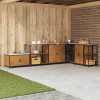 VidaXL Raft de depozitare pentru bucătărie cu raft Ruginit 874960