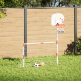 Set fotbal și baschet pentru copii cu mingi, 98x50x70 cm